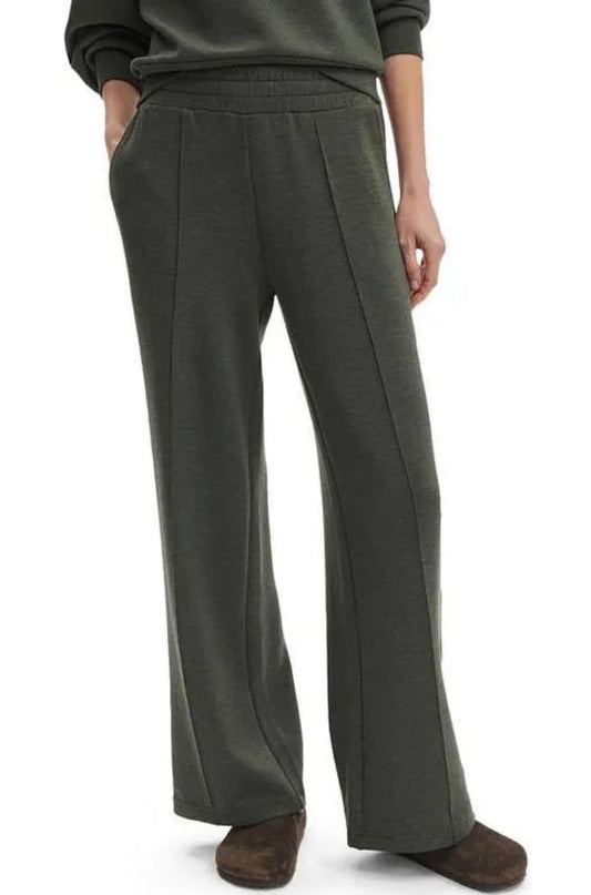 The Wide Leg Pant in Olive Marl
