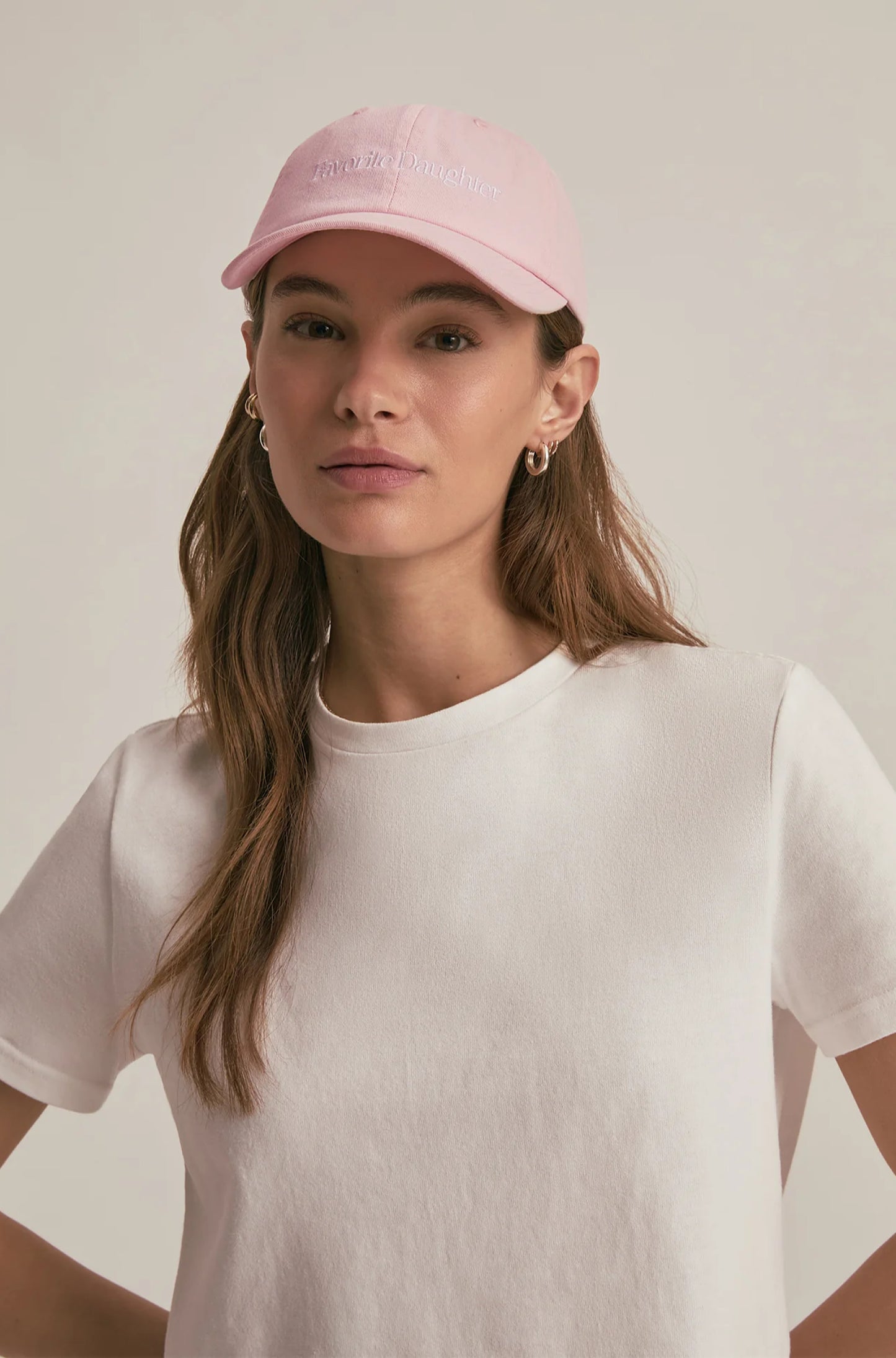 Class Logo Baseball Hat in Light Pink / White
