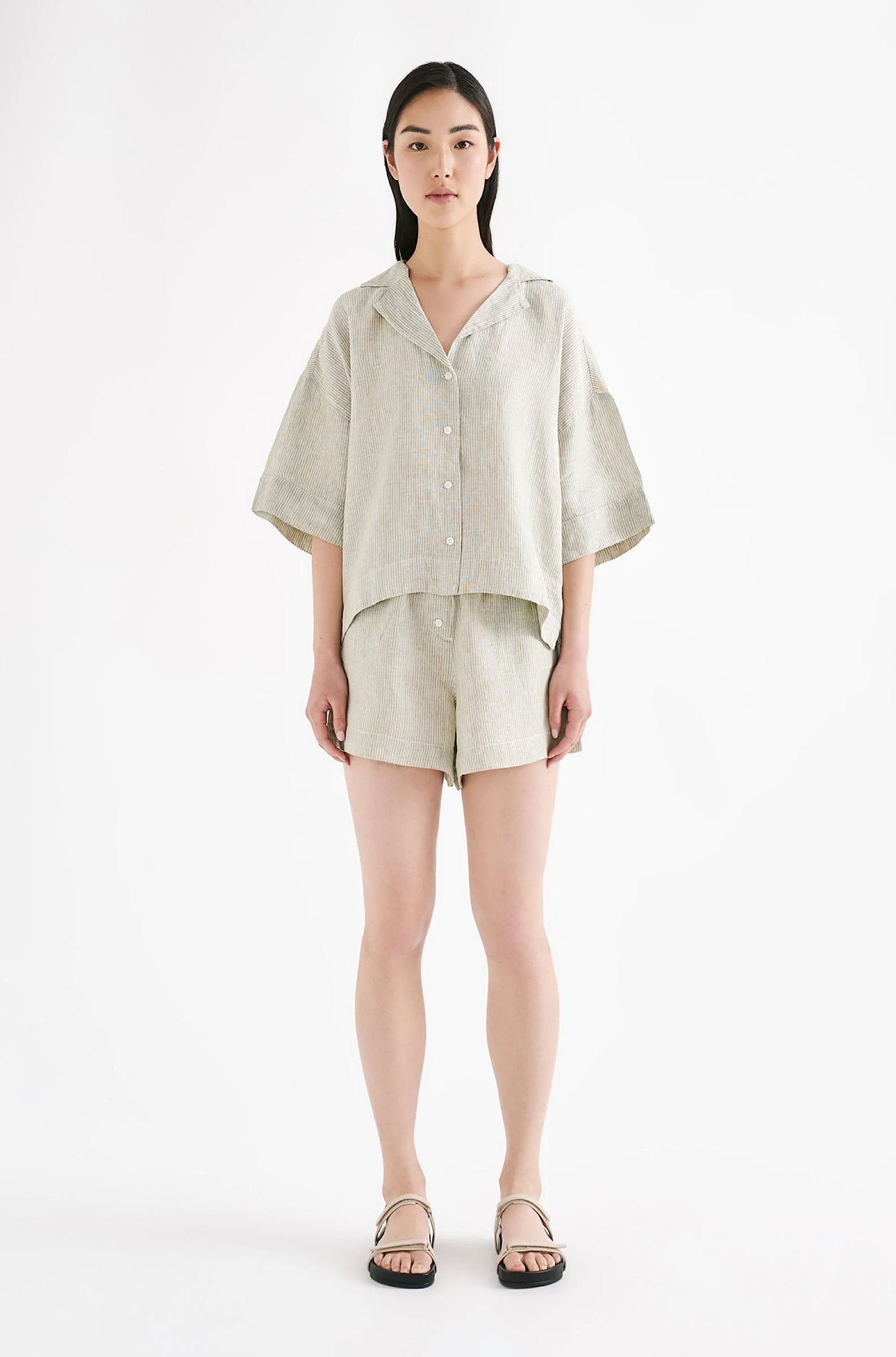 Lounge Stripe Linen Short