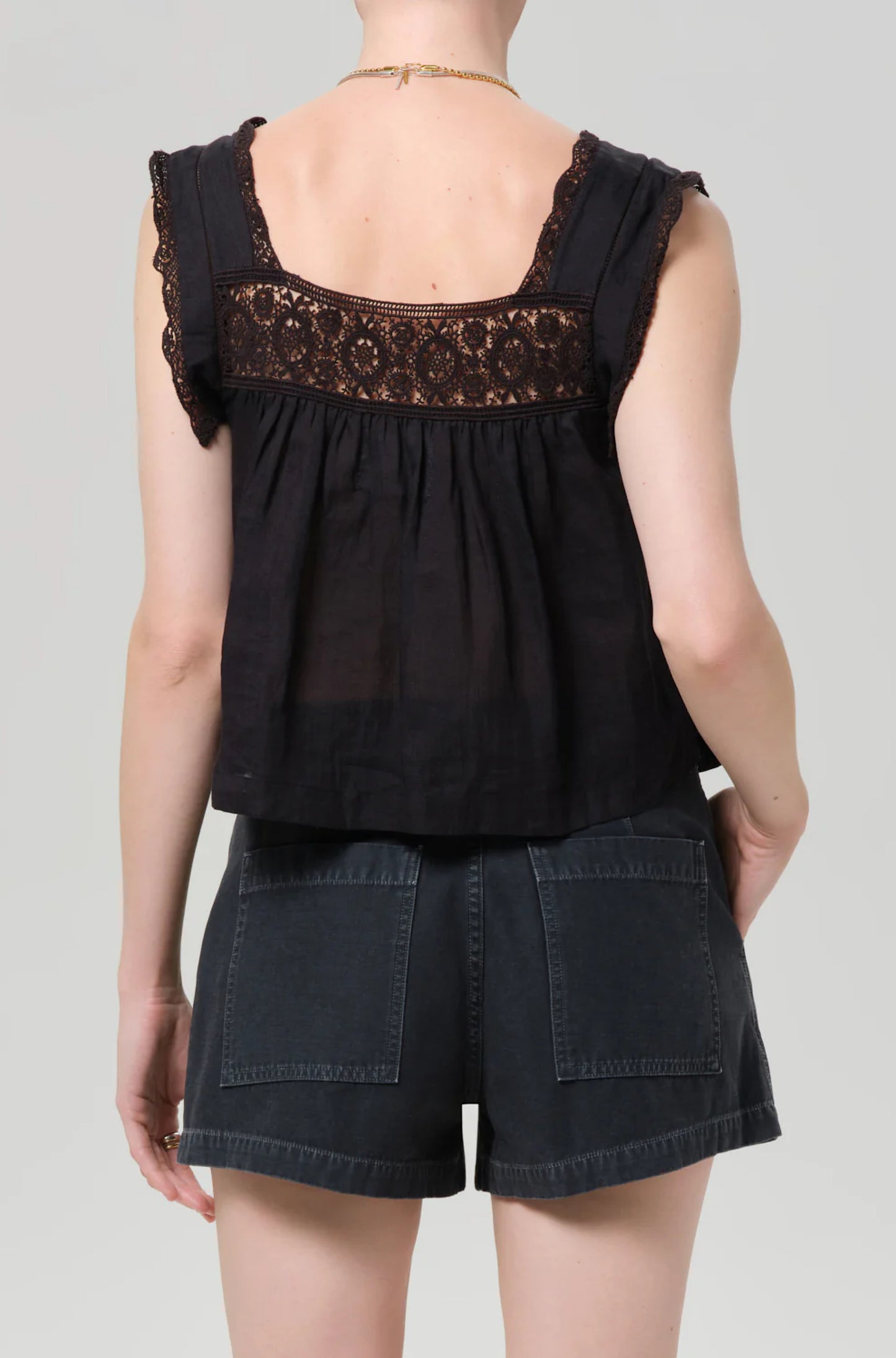 Mia Embroidered Top in Black